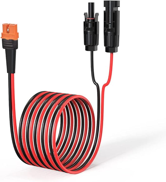 12AWG 25FT Solar to XT60i Cable 2 10 25 35 50 75 100FT Solar Connector to XT60i Adapter Cable for Portable Power Station (25FT)