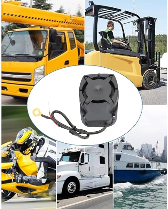 12V Electronic Buzzer Alarm 110DB – Loud Tone Horn Siren for Car Motorcycle Security, ABS Housing with 260mm Cord Length