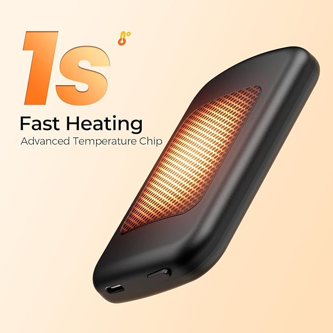 Hotdot Hand Warmers Rechargeable, Heat Levels (104–131°F), Real-Time Temp & Battery Display, Electric Hand Warmers, Fast Heating, Fits in Gloves/Pocket, Gifts for Women & Men