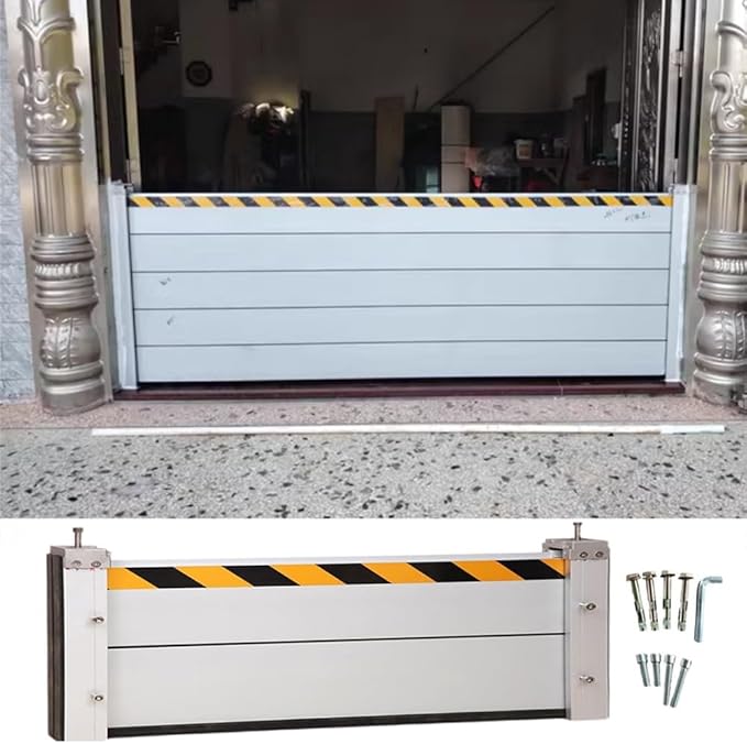 Flood Control Barrier Aluminum Baffle, Water Barriers for Flooding Reusable, Homes Door Garage Doorway Flood Prevention Barriers, Small Commercial Subway Stations Unit Module Design(H 1.3ft(40