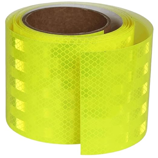 Fluorescent Yellow Reflective Tape Outdoor Waterproof 4 inch Wide, High Visibility Safety Warning Reflector Sticker Strips (11 feet)
