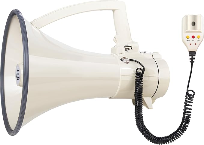 My Mealivos75W 2000 Professional Yard Sound Range Heavy PA Bullhorn Megaphone Speaker, Adjustable Volume, Loud Hand Held Megaphone, Outdoor Activities, Coaching, Football, Baseball, Hockey…