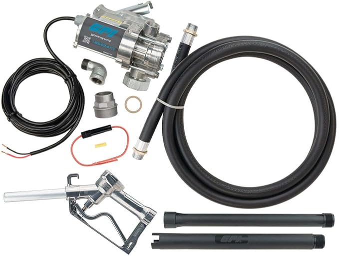 GPI - EZ-8 Fuel Transfer Pump, Manual Shut-Off Nozzle with Direct Mount, 8 GPM, 12 Volt (137100-01)