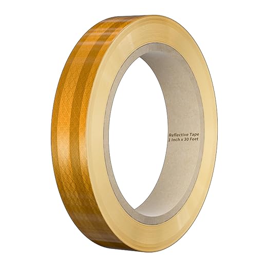 Reflective Tape, 1 Inch x 30 Feet - High Intensity - Yellow Reflective Safety Tape Waterproof Conspicuity for Trailer Reflector Trucks Bikes Baby Strollers Helmets