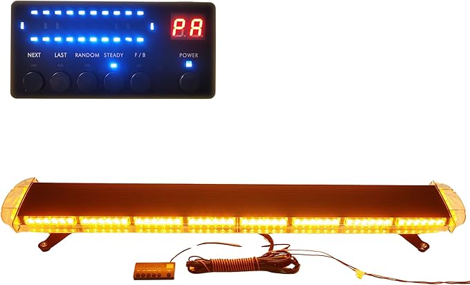 CFLMYYXGS 12V-24V LED Lights Rooftop Emergency Warning Light bar 26 Strobe Patterns Vehicles Security Law Snowplow Tow Trucks Crane Construction Cars Wreckers Beacon Light (108 LED Yellow)