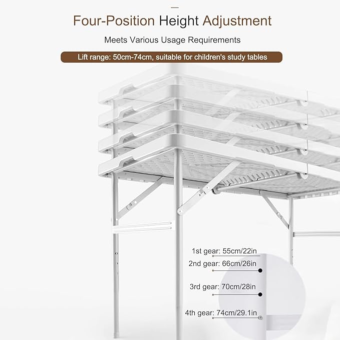 JHDXL Folding Table Portable Heavy Duty Plastic, Fold-in-Half Utility Foldable Table Plastic Dining, Indoors Wood Folding DeskTops, for Party, Dining, Wedding, Camping, Picnic