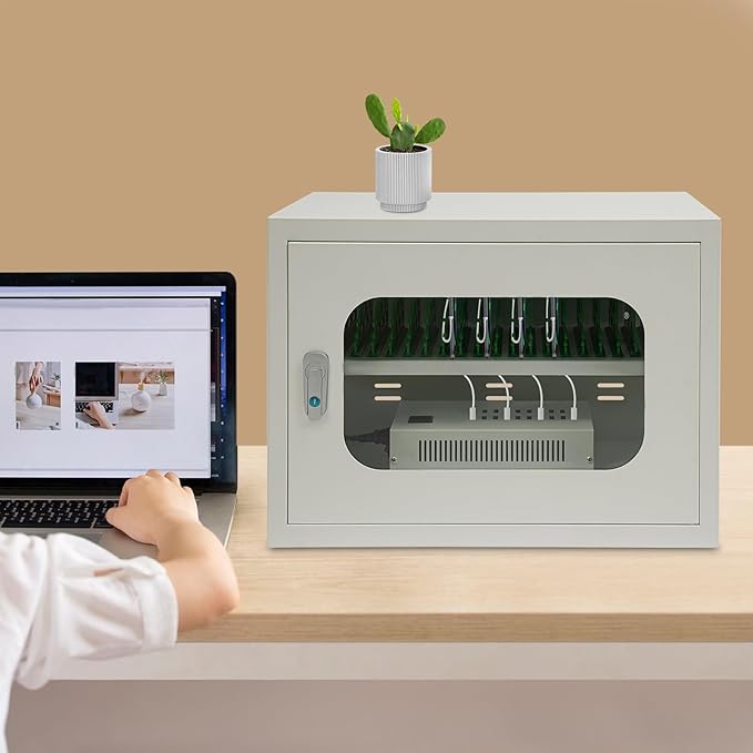 Cell Phone Locker 20 Slot Cellphone Charging Station Metal Cellphone Charging Cabinet Rechargeable Mobile Phone Cabinet for Office Classroom (20 Slot)