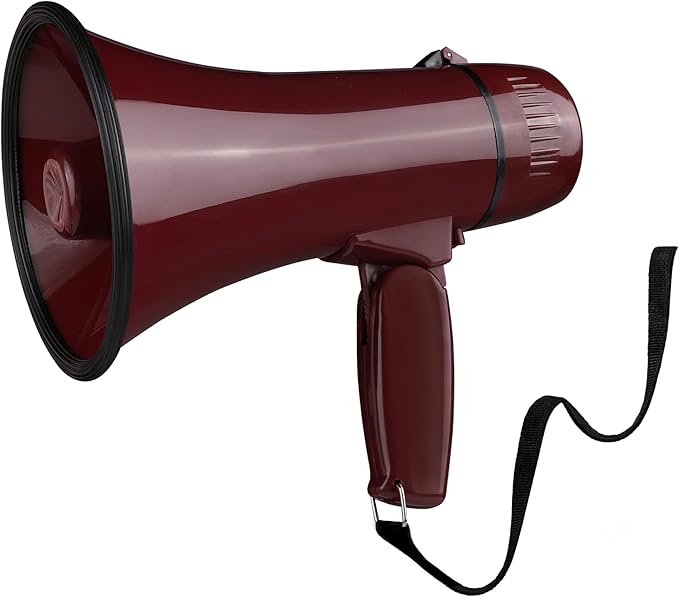 MyMealivos 20W Megaphone Bullhorn-5.4"×8.6" Portable Megaphone Built in Siren & 240s Recording, Volume Control Cover Up to 300 feet+ for Indoor and Outdoor Activities(Coffee)