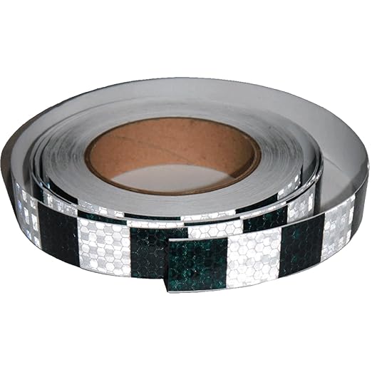 Black and White Reflective Tape 1 Inch x 68 Feet, Warning Conspicuity Reflector, Night Safety Sticker for Car Trailer