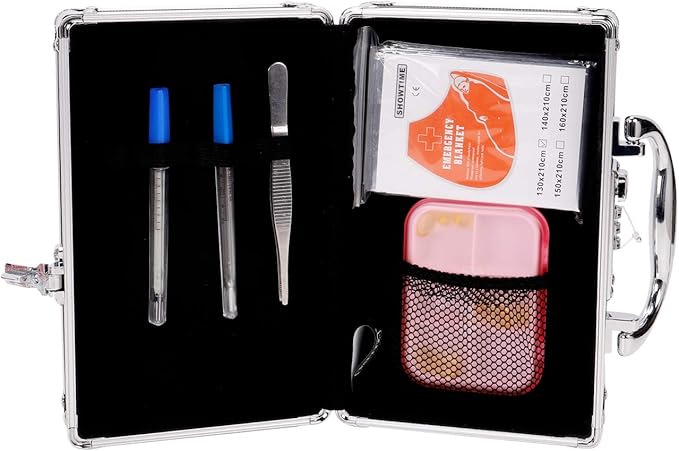 Vaultz Medicine Safe Case w/ Combination Lock - Pack of 3 Cases, 8.35 x 5 x 2.5" - Black