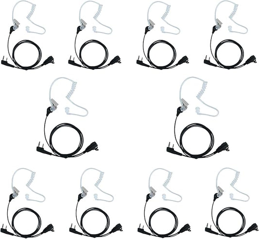 Caroo Walkie Talkies Radio Earpiece for Kenwood 2 Pin Covert Acoustic Tube Headset for Baofeng UV-5R BF-888S BF-F8HP BF-F9 UV-82 UV-82HP Earpiece for Kenwood TK-2107 TK-3107 Two Way Radio,10 Pack