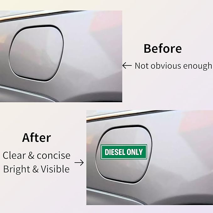 20 Pcs Gasoline Only Stickers for Fuel Tank Oil Can Truck Tractor Gas Cap Weatherproof Adhesive Decals