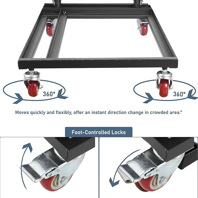 Commercial Folding Chair Cart, Heavy-Duty Steel Storage & Transport Dolly for Plastic, Resin & Wood Chairs