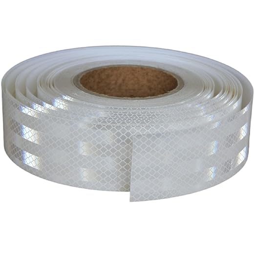 Non Fading White Reflective Tape Outdoor Waterproof 2 inch Wide, High Visibility Warning Industrial Marking Tape,Safety Stickers (168 feet)