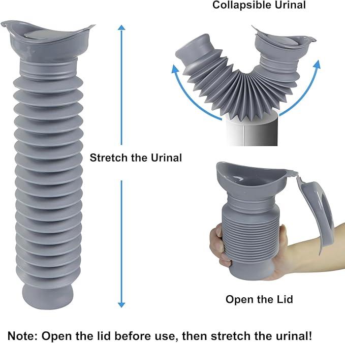 Pee Bottles for Men, Collapsible Urine Bottle 750ML, Portable Urinal for Women, Emergency Urinal Spill Proof Pocket Toilet for Car, Travel Urinals Potty for Camping, Traffic Jam, Road Trips, Hiking