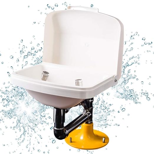 Huanyu Desktop Emergency Safety Unit Portable Eye Wash Device Emergency Response Equipment for Laboratory Factory Public Safety Facility BH35-2011: 304 + ABS Flip
