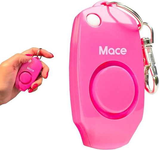 Mace Personal Safety Alarm - Loud 130db Siren, Built in Emergency Whistle, Easy On/Off Push Button Activation, Batteries Included, Personal Alarm for Women & Men - Neon Pink