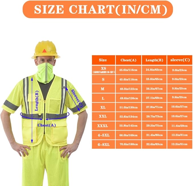 A-SAFETY Glow safety Vest ANSI Class 3