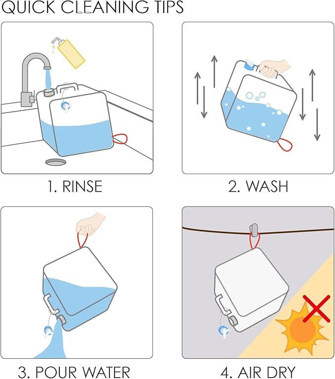 Collapsible Water Container with Spigot, 2×2.6 Gallon BPA Free Camping Water Storage Jug Carrier for Outdoors Hiking Backpack RV&Emergency, Survival Water Canteen-Portable Foldable Transparent