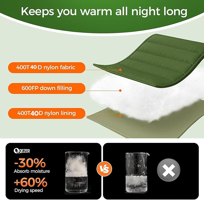 XL Sleeping Bag-600 Fill Power Down Sleeping Bag for Adults, Ultralight Ideal for Backpacking, Camping, Hiking