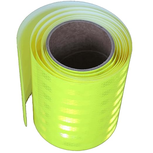 Fluorescent Yellow Reflective Tape Outdoor Waterproof 6 inch Wide, High Visibility Safety Warning Reflector Sticker Strips (11 feet)
