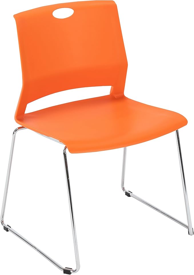 Sidanli Orange Stacking Chairs-Set of 4
