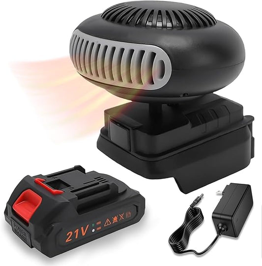 Battery Powered Space Heater, 2026 New Battery Operated Heater for Indoors Car, Portable Car Window Defroster with Anti Tilt Design, Long Lasting Heating & Quiet Operating for Cars Office (1*Battery)