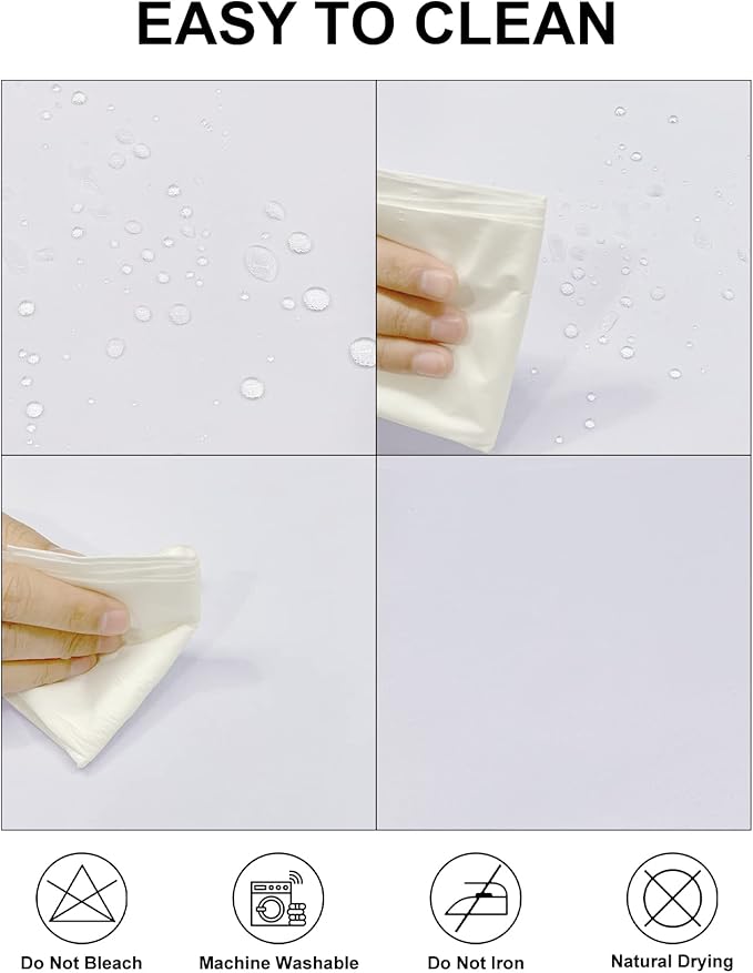 Fokitut 2 Pack Waterproof Rectangle Tablecloth, 60x102 Inch, Stain Resistant and Wrinkle Polyester Table Cloth, Fabric Table Cover for Kitchen Dining, Wedding, Party, Holiday Dinner-White