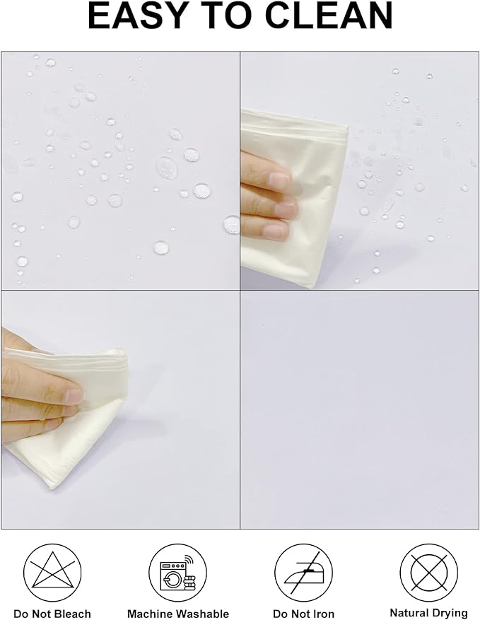 Fokitut 6 Pack Waterproof Round Tablecloth, 90 Inch, Stain Resistant and Wrinkle Polyester Table Cloth, Fabric Table Cover for Kitchen Dining, Wedding, Party, Holiday Dinner-White