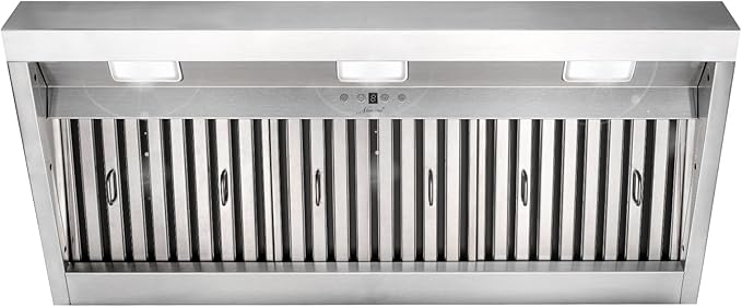 Range hood, 42 Inch Range Hood Insert with 1200 CFM Powerful Suction, Ultra Quiet Ducted Stainless Steel Kitchen Stove Vent Hood with Dimmable LED Lights, Timer, 4-Speed Touch Control