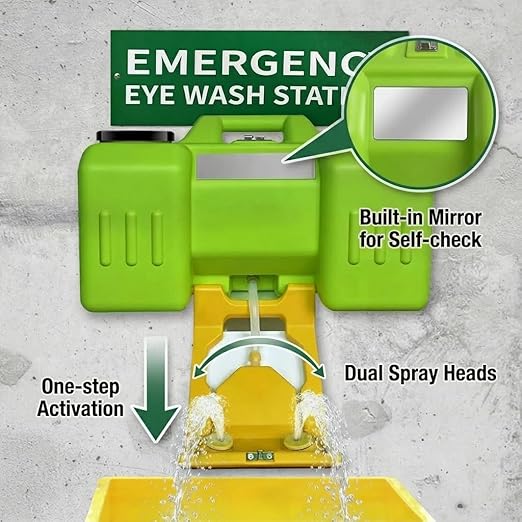 9Gallon Portable Eyewash Station Units - OSHA Approved Emergency Eye Wash Stations Wall Mounted,First Aid,Lasting for 15 Minutes