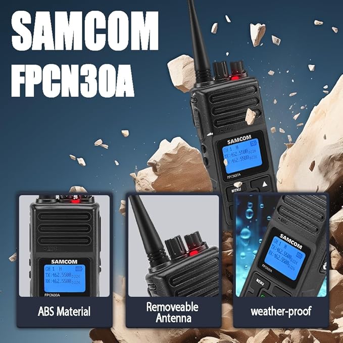 SAMCOM Long Range Walkie Talkies for Adults, 5Watt FPCN30A Two Way Radios with Earpieces,Programmable UHF 2 Way Long Distance Radio Group Call for Commercial Cruises Hunting Hiking,6 Packs