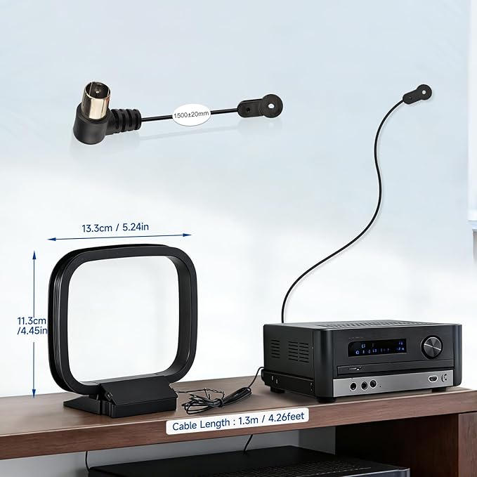 75 Ohm FM Antenna AM Loop Antenna for Pioneer Yamaha Marantz Onkyo Indoor HD Radio FM Radio Bluetooth Home Stereo Receiver AV Audio Video Home Theater Receiver Power