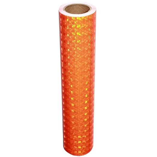 Orange Reflective Tape Outdoor Waterproof 12 inch Wide, High Visibility Warning Safety Strong Industrial Marking Tape (10 feet)