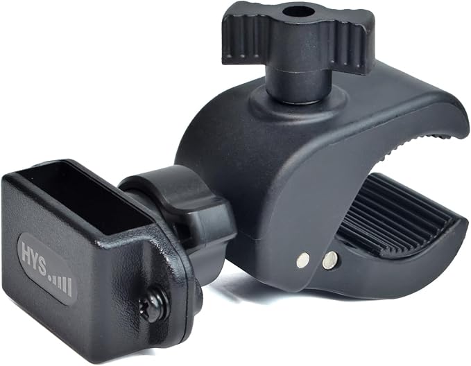 HYS Heavy-Duty Motorycle Walkie Talkie Mount - Bike Handheld Ham Radio Holder Handlebar Clamp (0.79-1.97inchs) - Universal Two Way Radio with Clip Holder Mount for Bike Motobike ATVs MTBs Golf carts