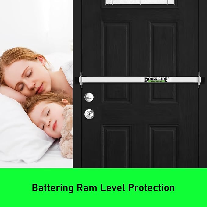 Door Security Bar-by Doorricade-Secure The Entire Width of Your Inward Opening Front Door-Safe Room. Fits Doors 33"-36" Wide.