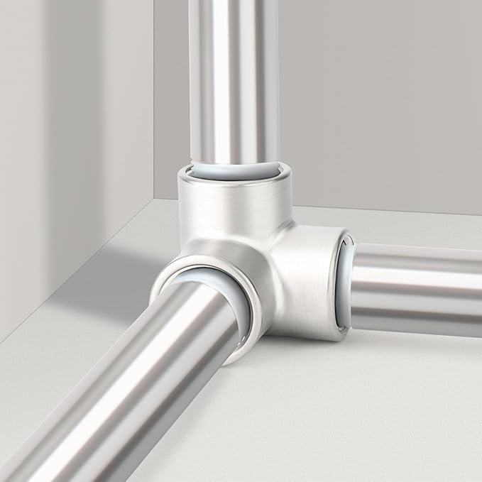 TAISHER 1PCS 304 Stainless Steel 3 Way Corner Pipe Fittings, 1/4" x 1/4" x 1/4" Female Pipe Fittings
