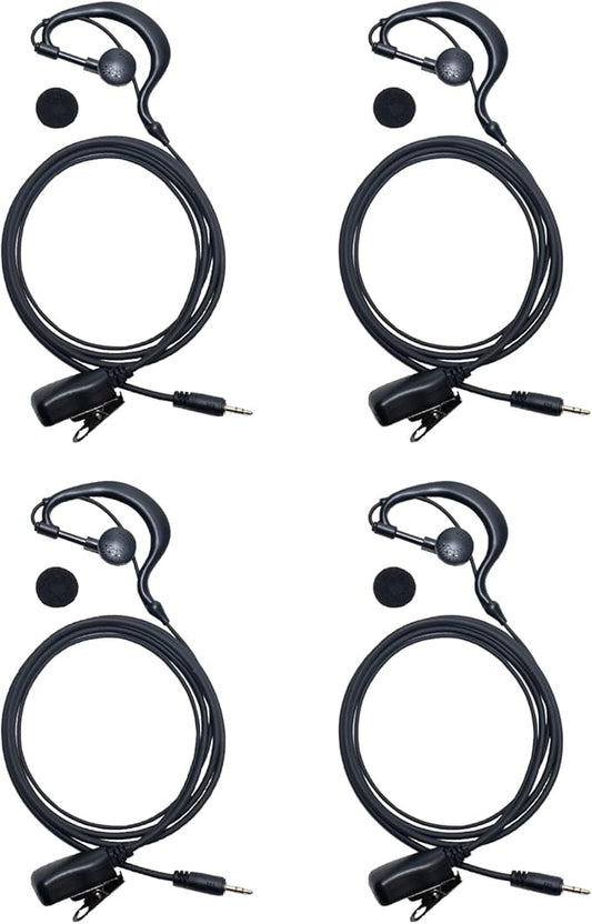 Earpiece Headset with MIC PTT for Cobra Microtalk Px655 Px650 Cxt195 Walkie Talkie Two Way Radio G Shape 4 Pack