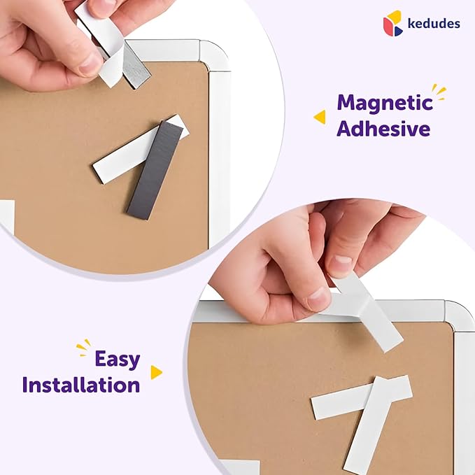 Kedudes Magnetic Dry Erase Board 11 x 14 inches - Board Dudes SRX Magnetic 6-Pack Dry Erase Markers, Assorted Colors - Small - (11x14 with 4 Note Magnets and Markers)