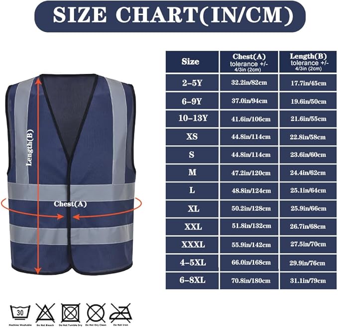 AYKRM 12 colour High visibility viz vest hi vis viz reflective work construction safety vest (XS-8XL)