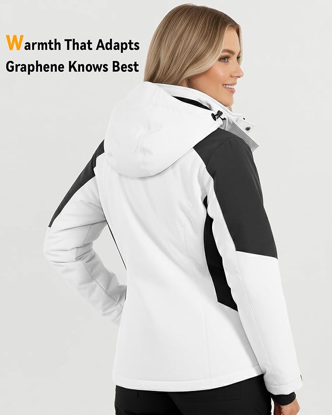 Wulcea Graphene Heated Jacket For Women 12V 18400mAh Fast Charge With Large Capacity
