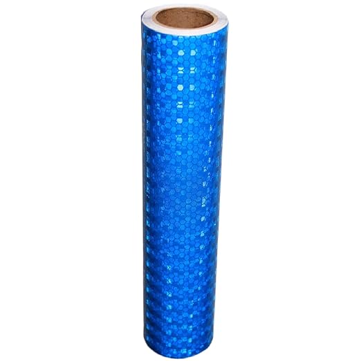 Blue Reflective Tape Outdoor Waterproof 12 inch Wide, High Visibility Warning Safety Strong Industrial Marking Tape (10 feet)