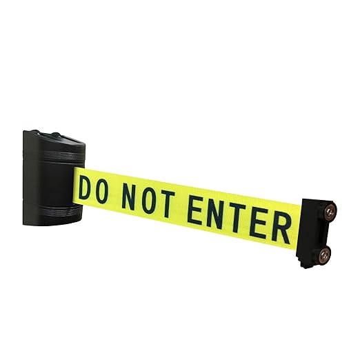 Magnetic Retractable Wall Barrier - Temporary Crowd Control Tool For Safety Queue Solution - 192" Belt Length Coverage with Strong Magnets by VIP Crowd Control (192" Caution)
