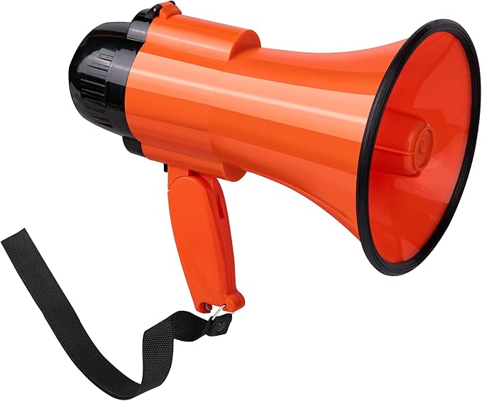 30 Watt Power Portable Megaphone Bullhorn Speaker Voice, Siren/Alarm and 240S Recording with Volume Control and Strap