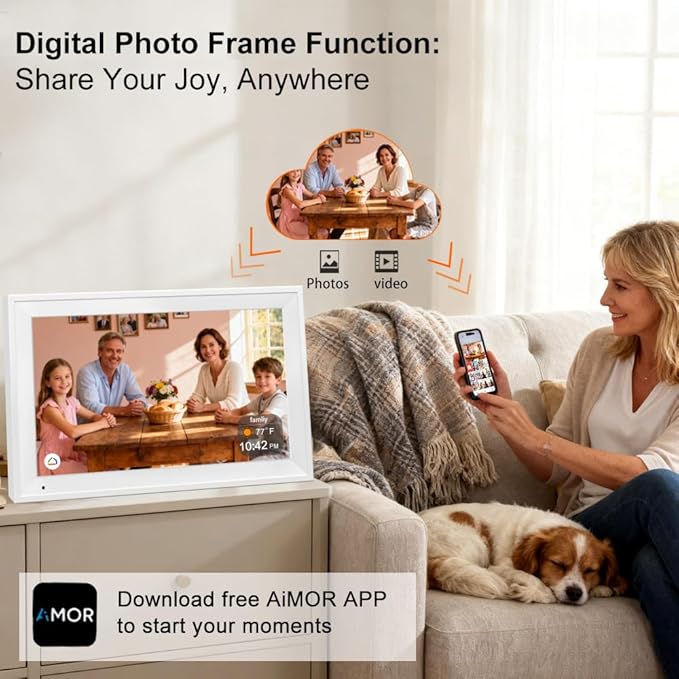 Digital Calendar Planner Interactive Touchscreen Chore Chart Smart Schedule Meal Plan Family Photo Display Sync Calendar Wall & Desk Mountable (15.6 inch)
