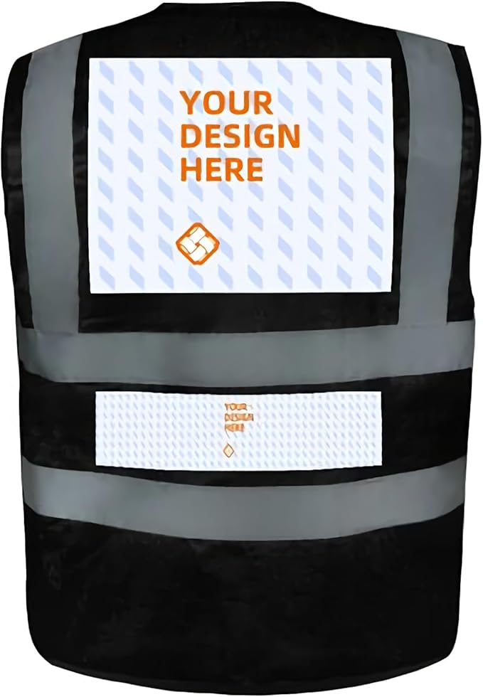 Custom Safety Vest Personalized Logo Hi Vis Reflective Zipper Work Vest with Pockets Fluorescent Yellow Class 2