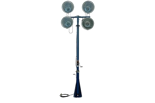4000 Watt 16 Foot Telescoping Light Mast - Fold Over Light Tower - 360 Degrees Rotating Boom - High Mast - Powder Coat Finish