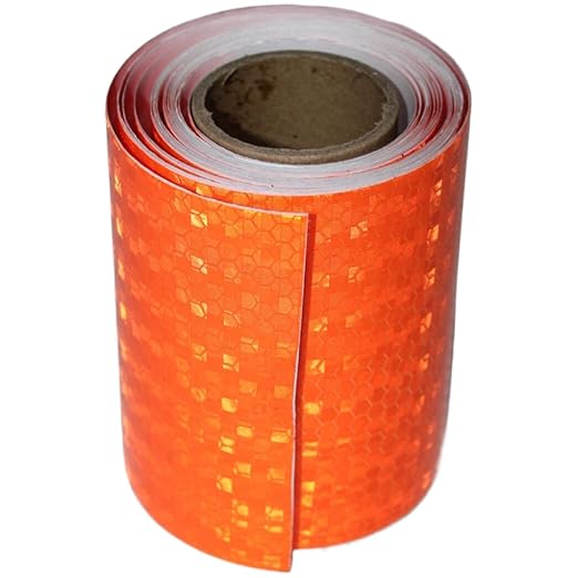 Industrial Reflective Tape Orange 4 inch Wide, Outdoor Waterproof High Visibility Safety Warning Adhesive Reflector Strips (10 feet)