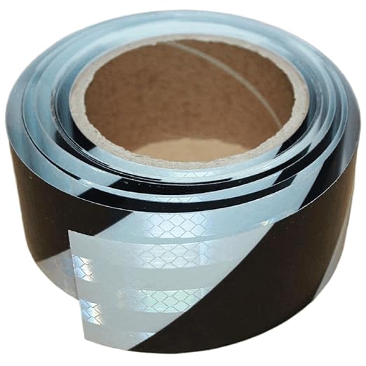 Reflective Tape Black and White 2 inch Wide for Trucks, Outdoor Waterproof High Visibility Safety Warning Sticker Strips (11 feet)