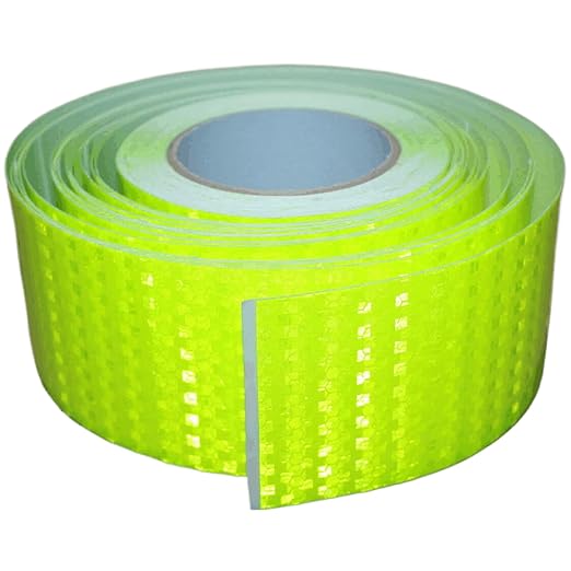 Fluorescent Green Reflective Tape Outdoor Waterproof 3 inch Wide, High Visibility Warning Stickers, Safety Marking Tape (166 feet)
